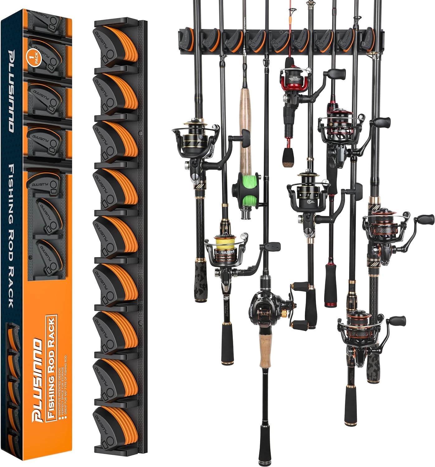 Vertical Fishing Rod Holder 9 Rods Fishing Pole Holder Wall Mounted Fishing Rack