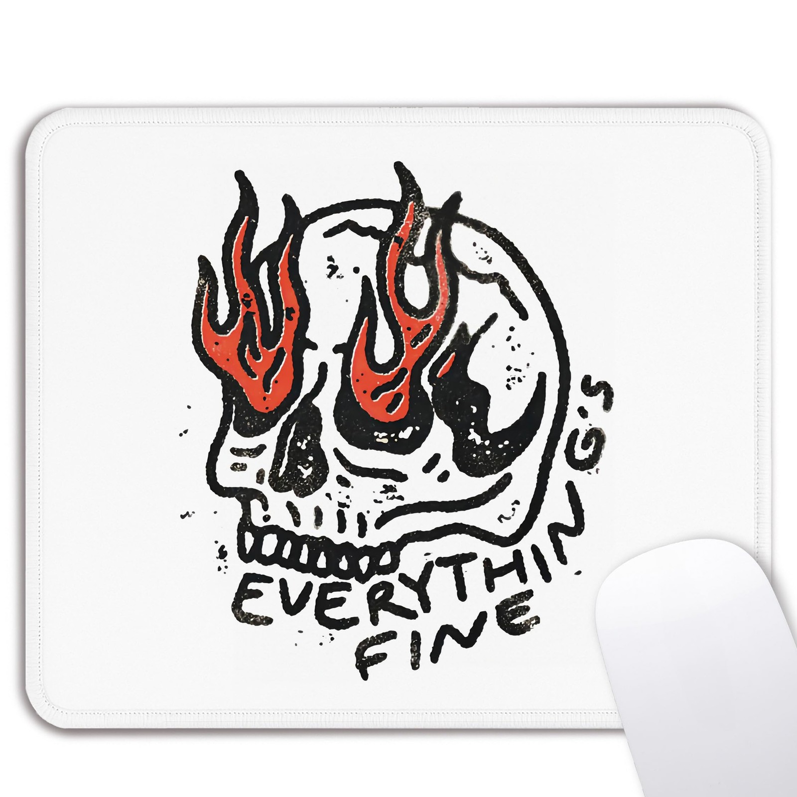 Aychlithic Funny Everything is Fine Mouse Pad, Mental 9.5L x 7.9W inches, 7