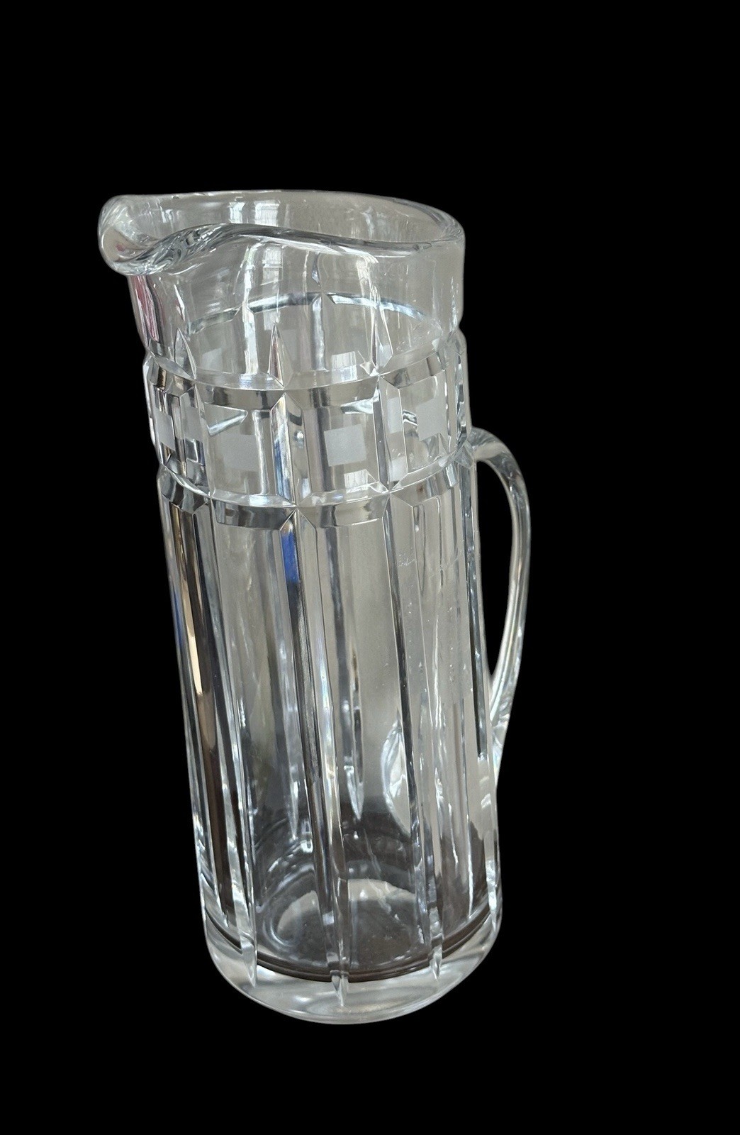 Vintage Crystal Marquis Waterford Quadrata Pattern Martini Pitcher