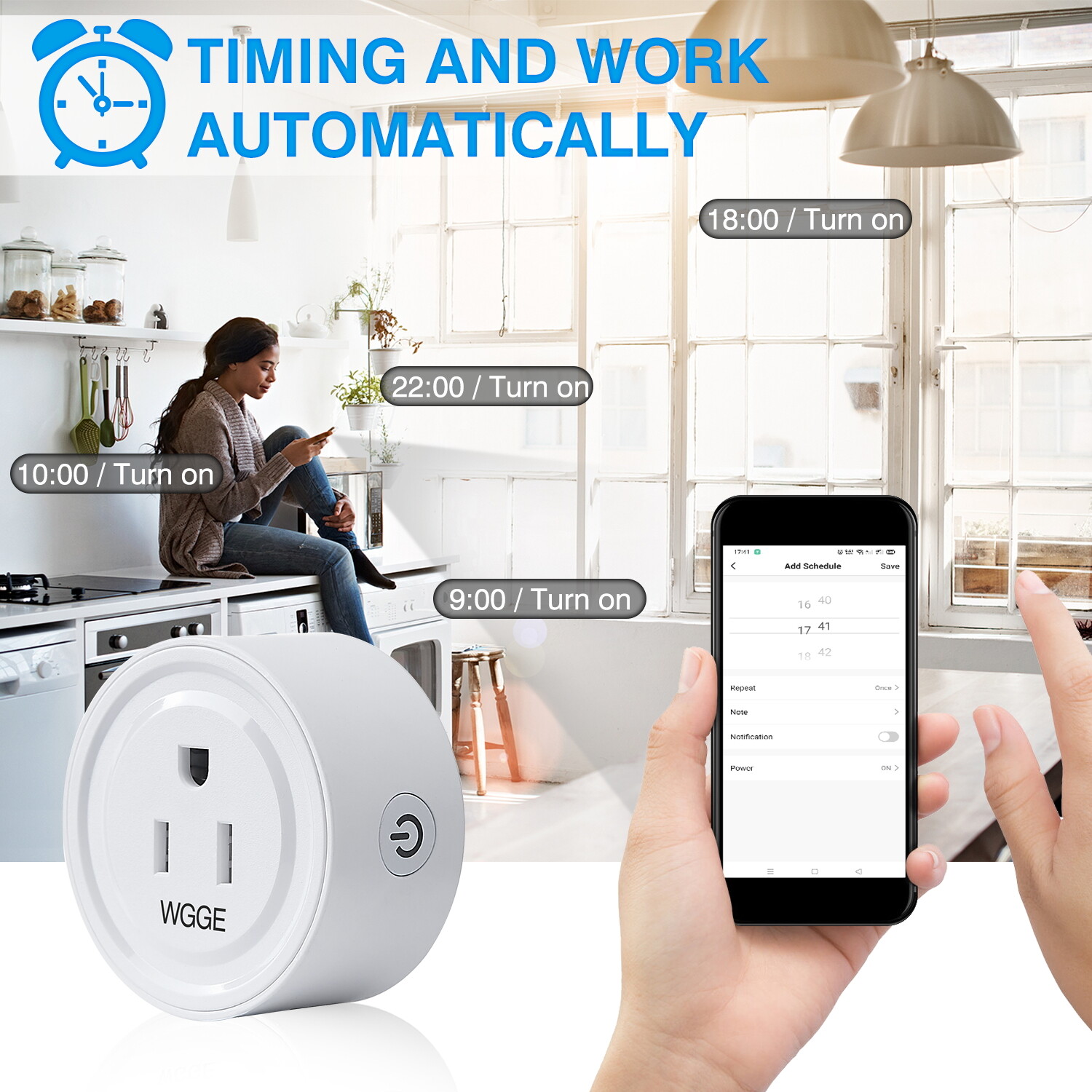 Smart Plug, Mini Smart WiFi Outlet Compatible with Alexa, Google Assistant 2/pk