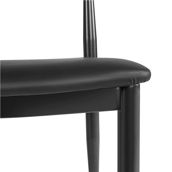 Dining Chairs Armless w/Backrest Modern Kitchen Chairs Metal Fabric Leather Seat