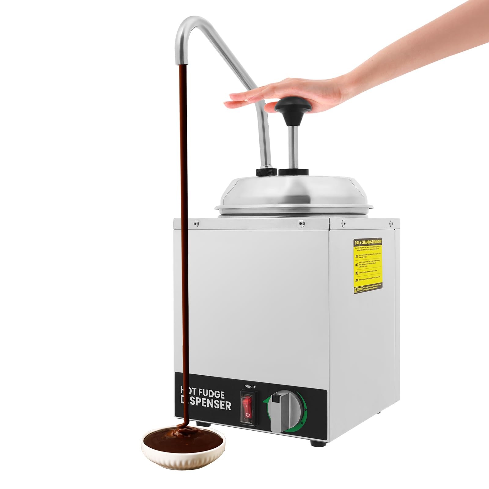 3.17QT Commercial Nacho Cheese Hot Fudge Dispenser Stainless Pump 86-185F