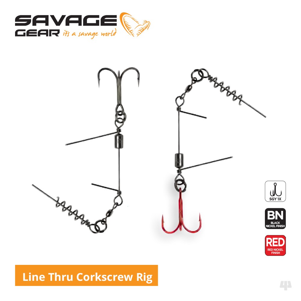 Savage Gear Stainless Steel Corkscrew Stingers - Pike Zander Predator Fishing