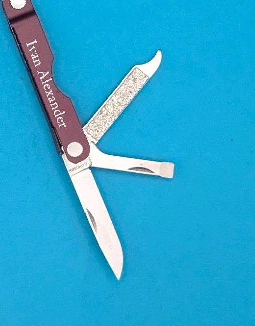 Leatherman Micra Multi-Tool, Knife, Scissors, Key Ring, Maroon! *IVAN ALEXANDER*