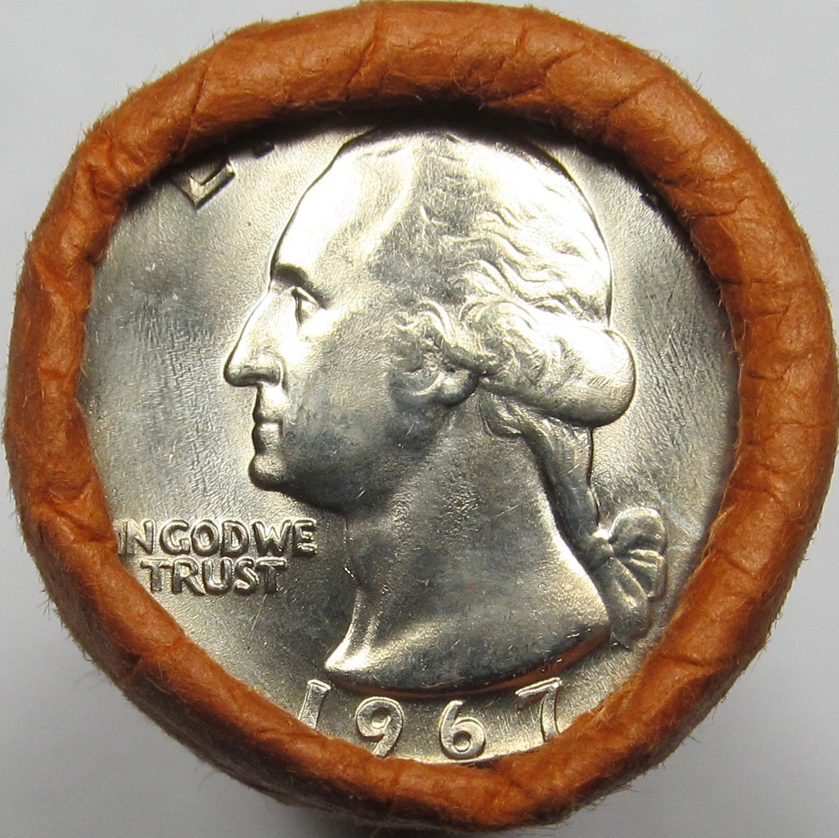 1967 Washington Quarters Original Bank Wrapped BU Roll of 40 Uncirculated Coins