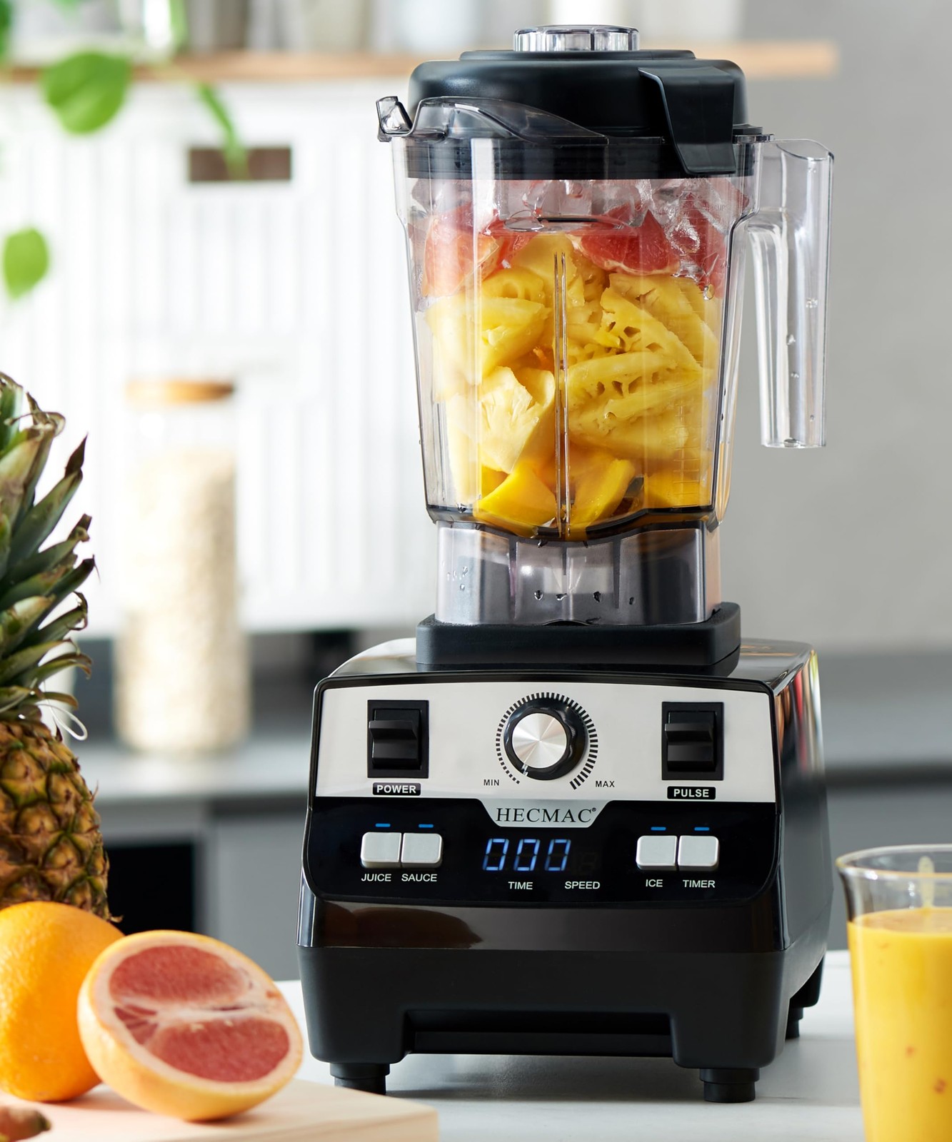 HECMAC 3-Peak HP Blender 2200W Max 1400W Rated 68oz BPA-Free Pitcher 3 Programs
