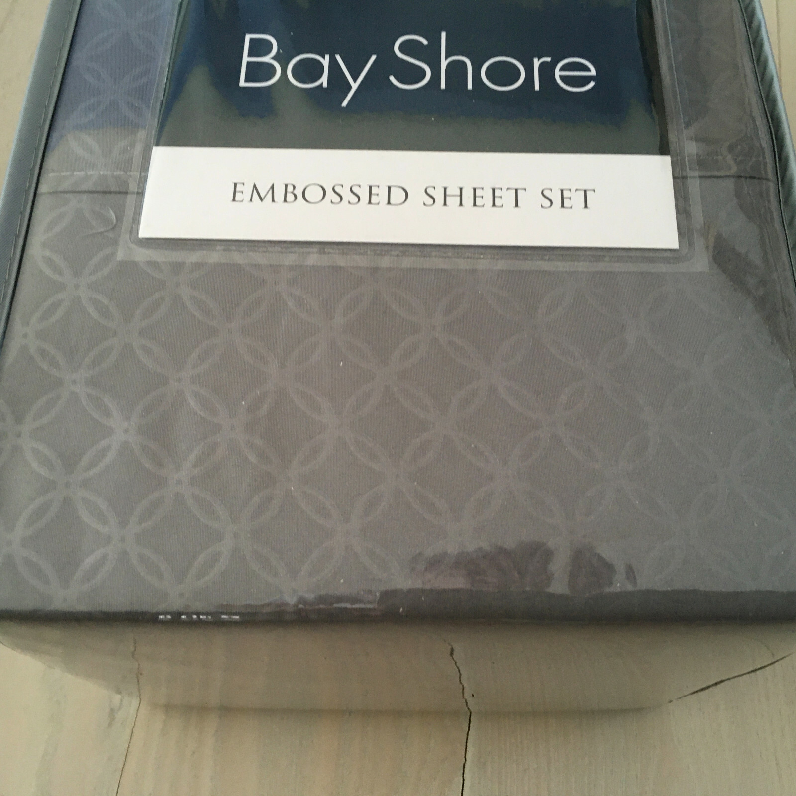 Queen Embossed Gray Sheet Set by Bay Shore
