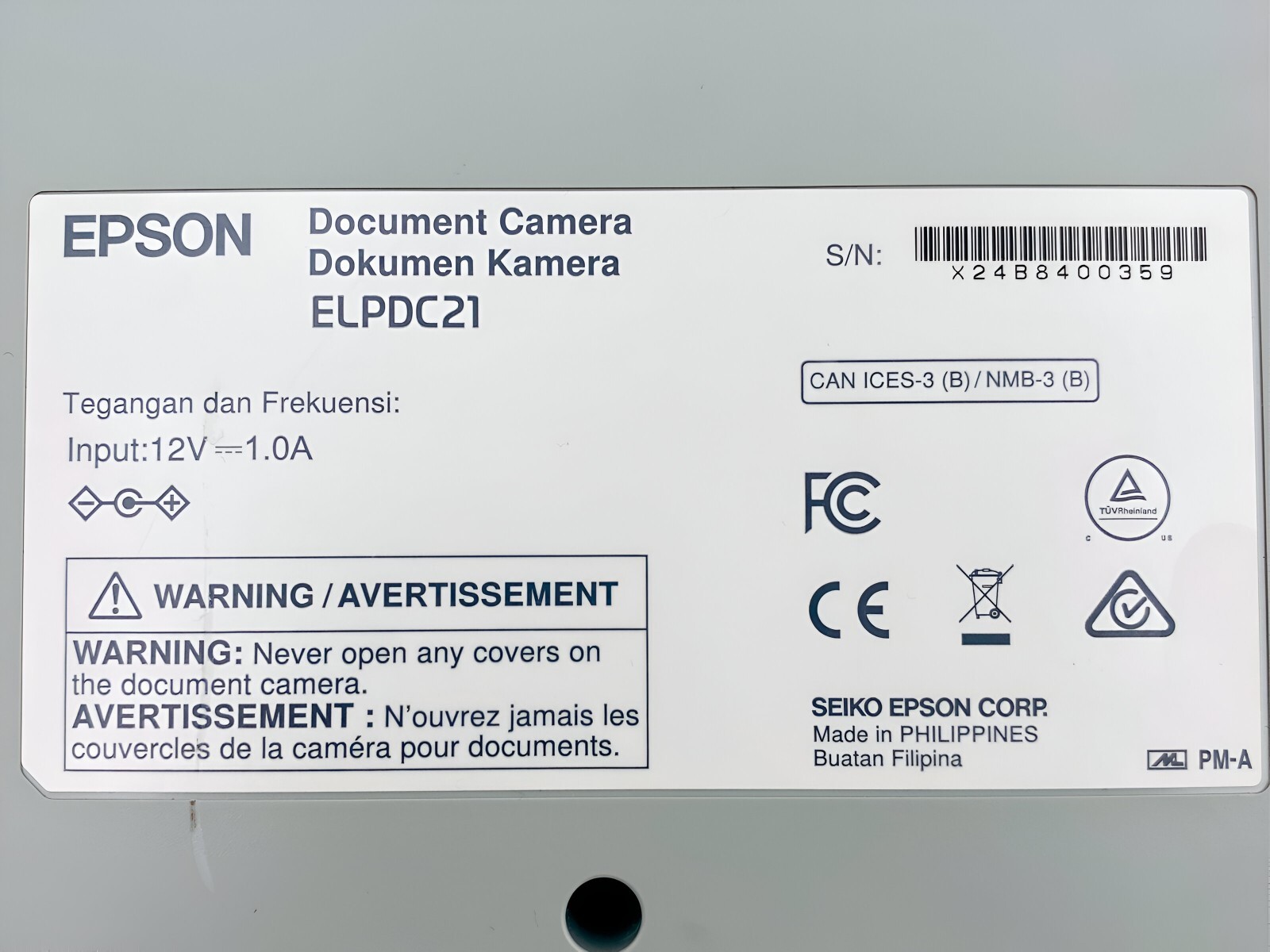 Epson ELPDC21 High Definition Document Camera Visual Presenter HDMI w/Bundle