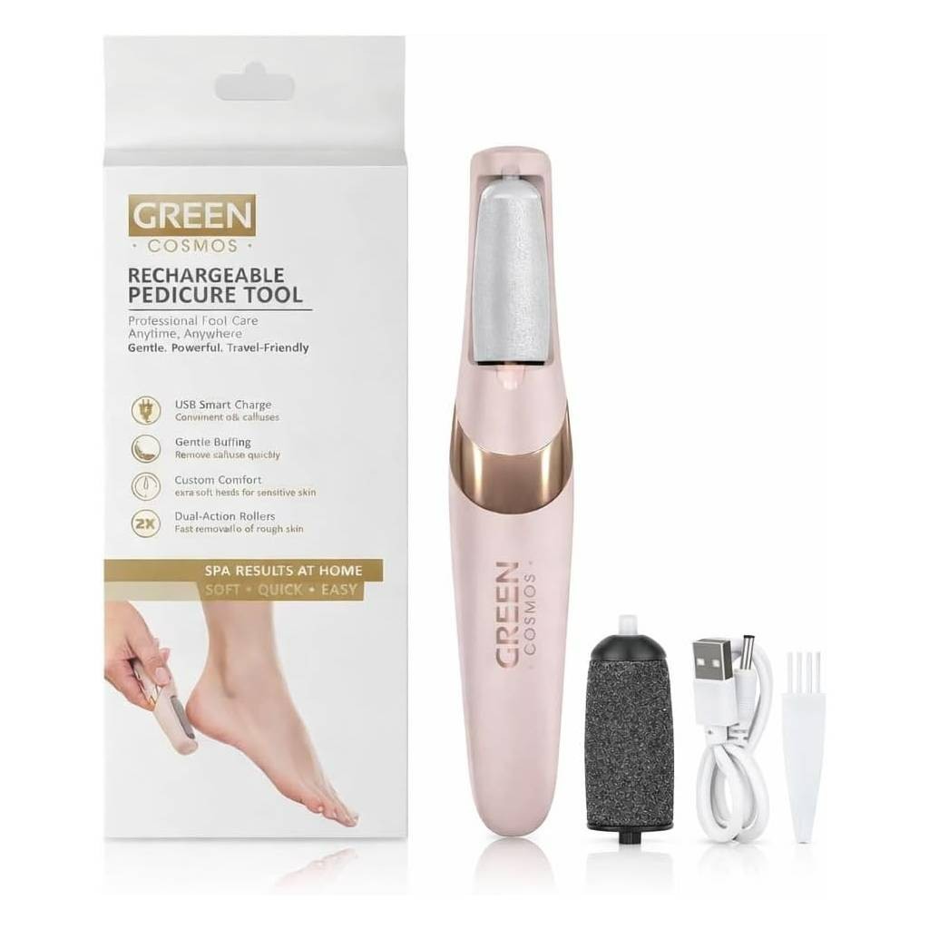 Green Cosmos Electric Callus Remover for Feet, Rechargeable Pedicure Tool