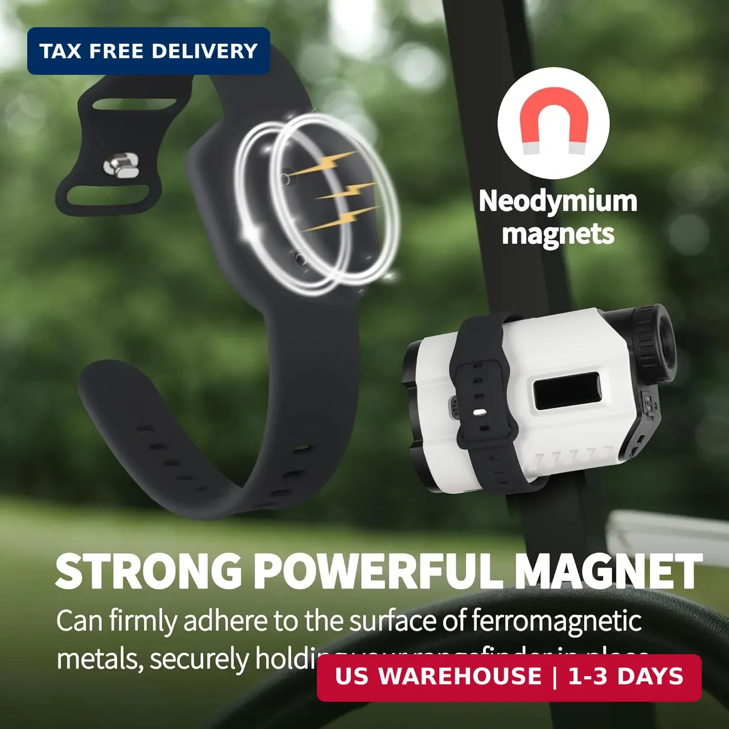 Rangefinder Magnetic Strap for Golf - Adjustable Range Finder Holder with Strong