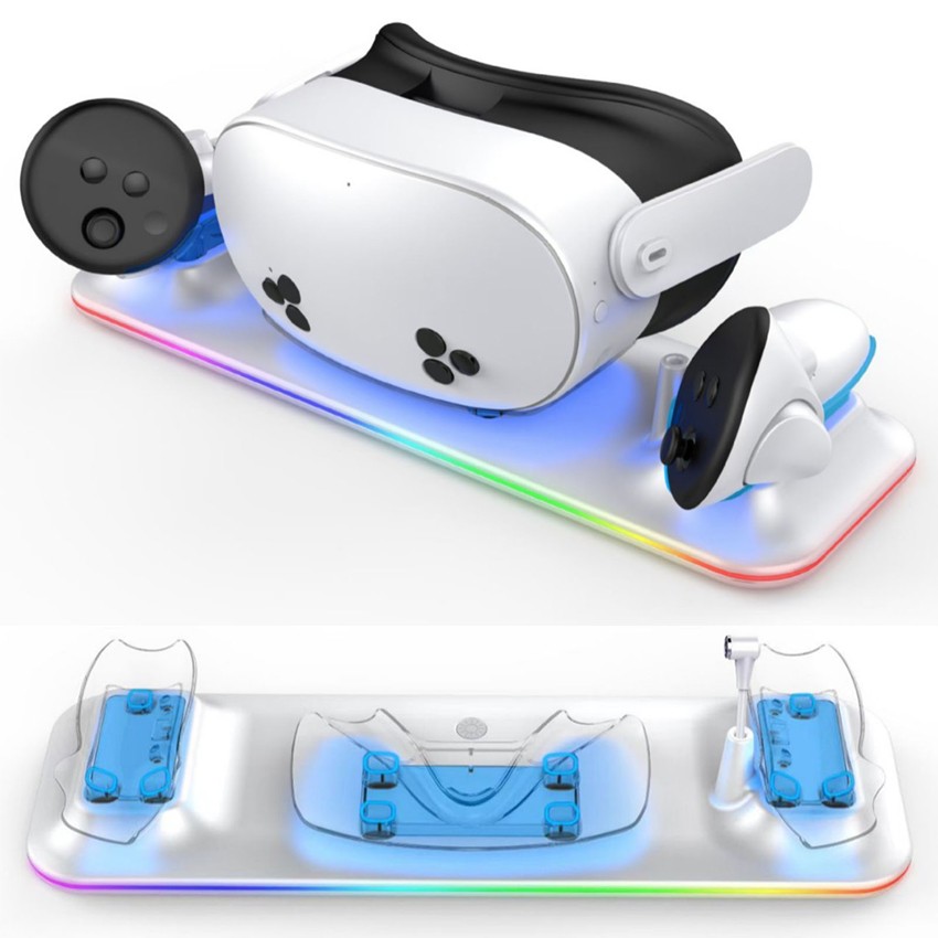 Wireless Magnetic Fast Charging Dock for Meta Quest 3S VR Headset Controller