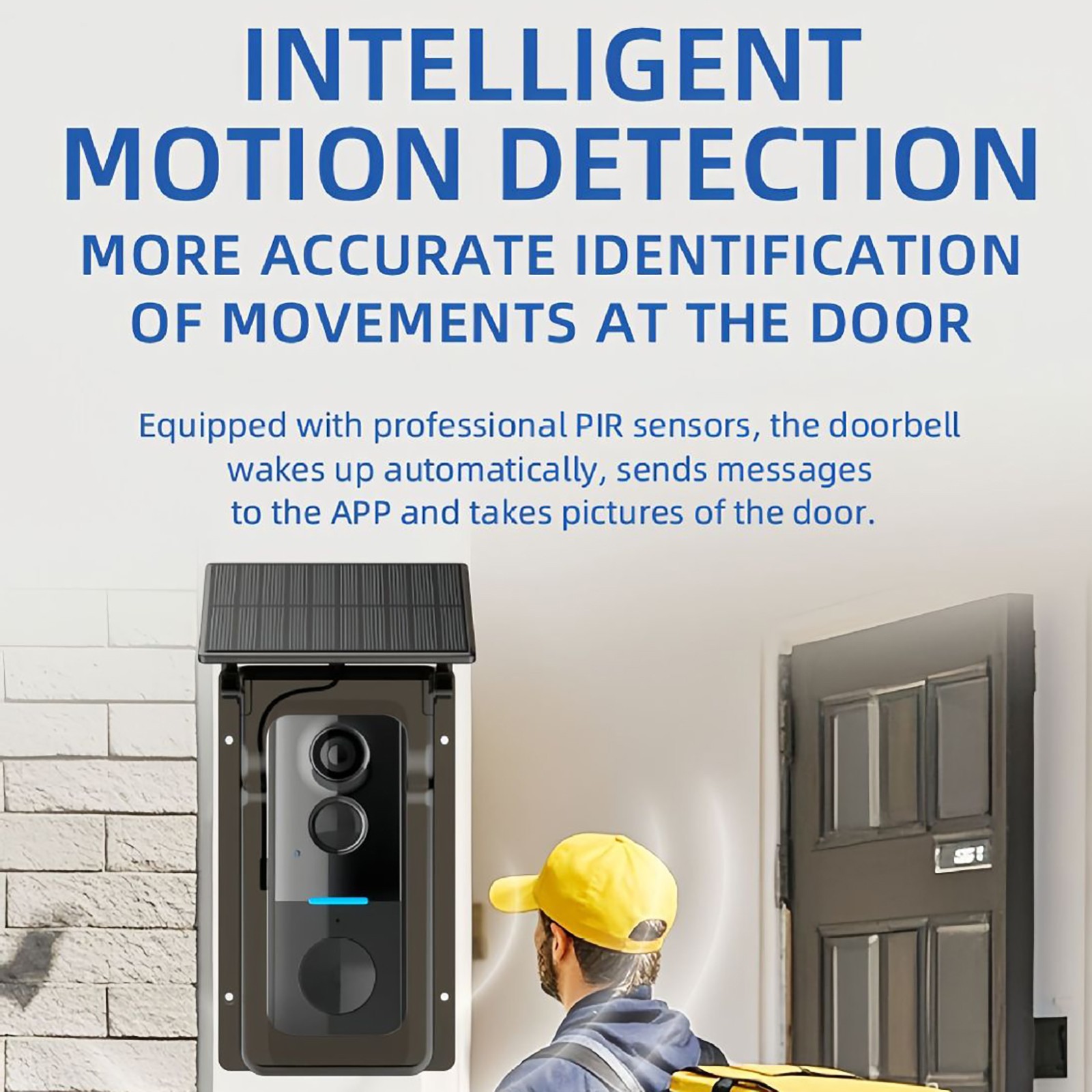 Solar Powered Wireless Intercom Doorbell Video Home Systems Motion Detection