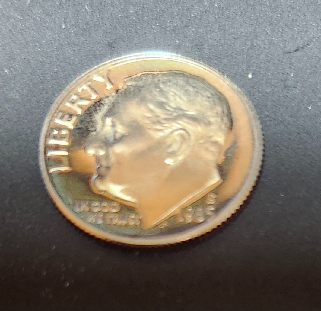 1985 S proof Roosevelt Dime, uncirculated from proof set