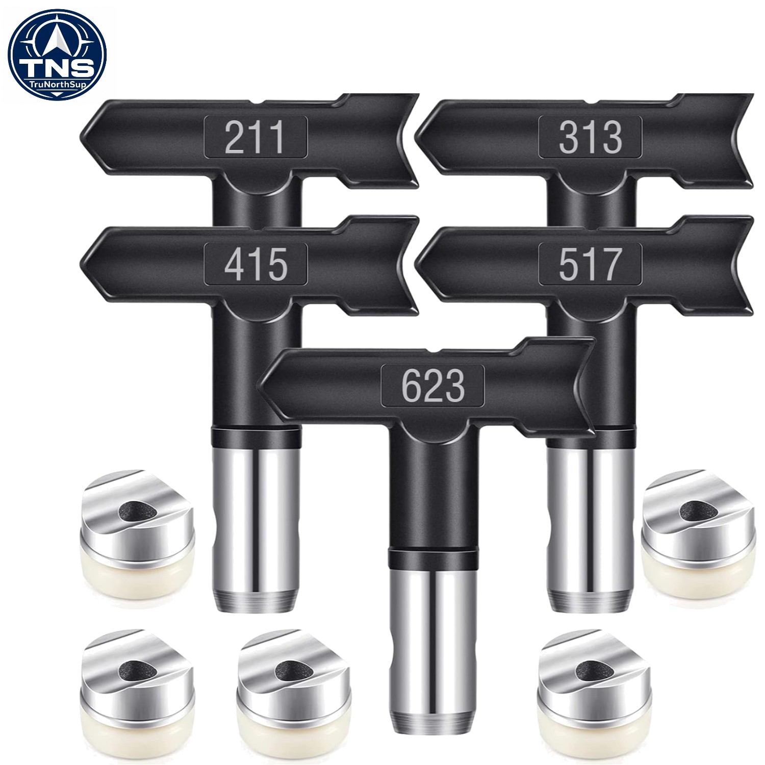 Airless Spray Nozzle Tips 5 Pcs Reversible Stainless Steel for Paint Sprayer ...