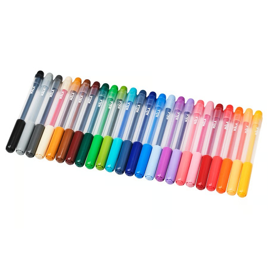 IKEA MÅLA Felt-Tip Pen, Mixed Colors, Pack of 24 (New and Sealed). 004.776.10