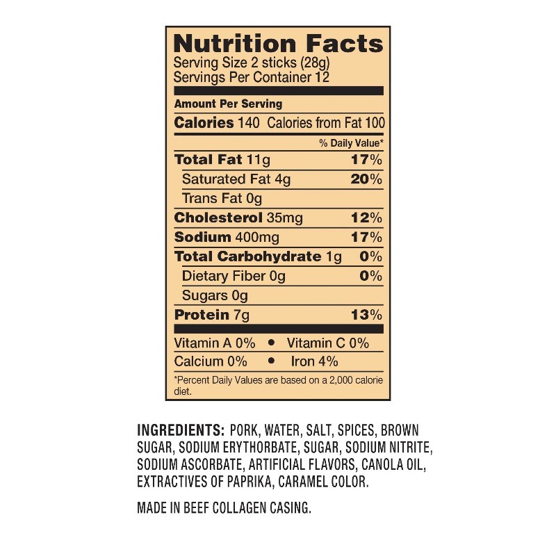 (4 pack) Double Smoked Sausages 12oz, Shelf-Stable Resealable Bag