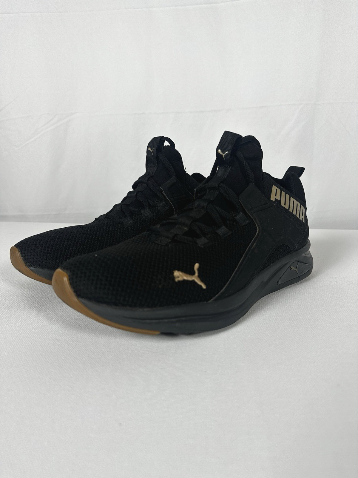 Puma Men's US 10 Enzo 2 Revamp Black Puma Gold Running Shoes #379253-05