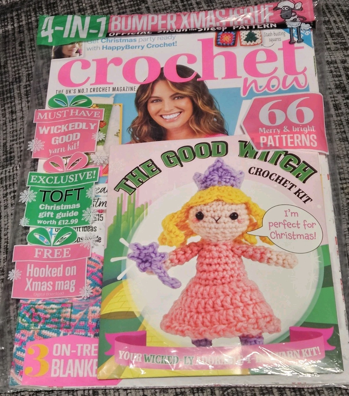 Crochet Now 66 MERRY & BRIGHT PATTERNS includes A 4 In 1 Yarn Kit Gift Ideas