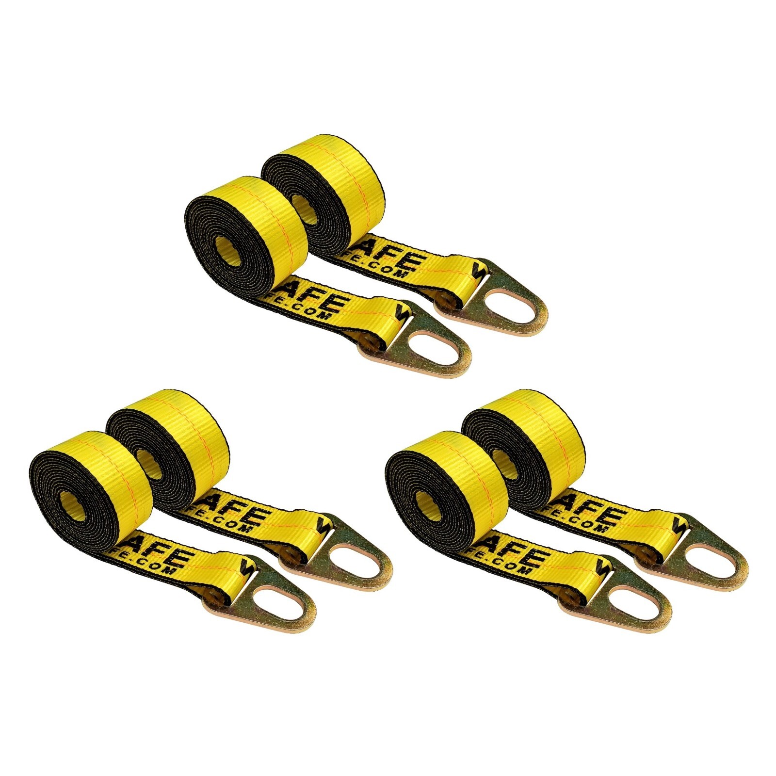 USA 6 Pack 2" x 10' Chevron Wheel Lift Lasso Strap w/ Keyhole For Auto Tie Down