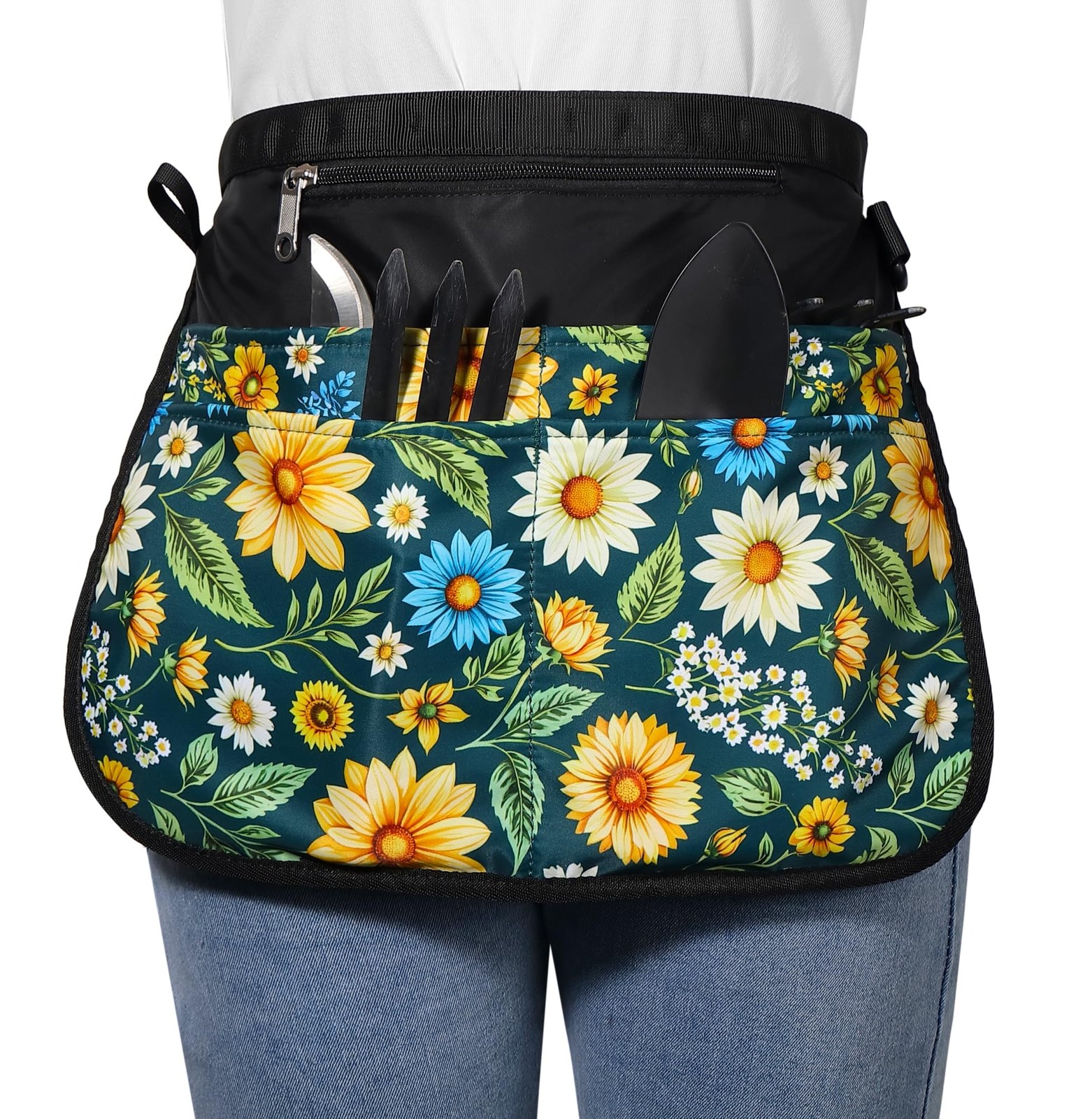 Garden Apron For Women 5 Pockets Half Florist Harvesting Waist Belt Pouch