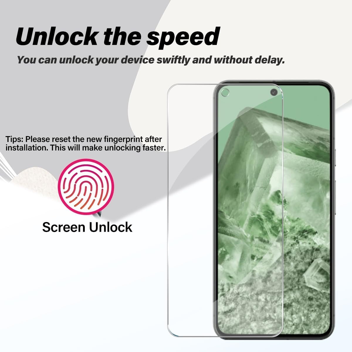 Pixel 8 Tempered Glass Screen Protector + Camera Lens Protector [ 2 + 2 Pack ][F
