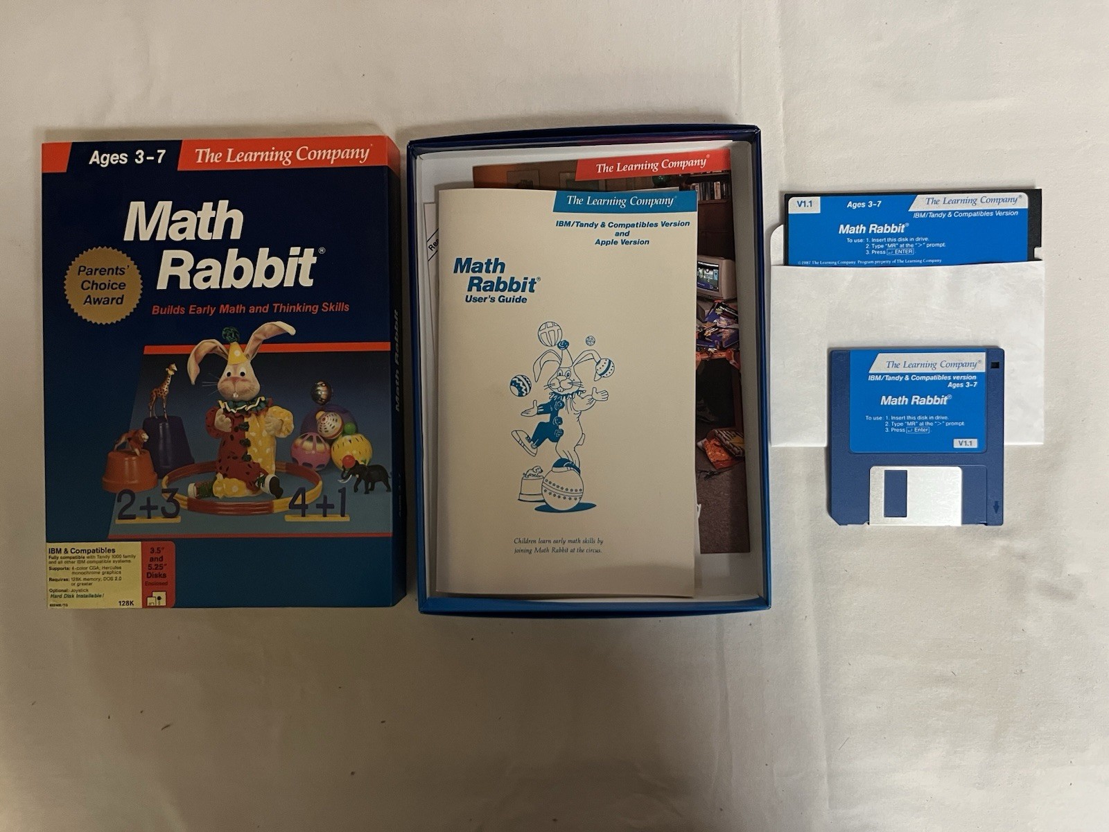 Math Rabbit For IBM PC in Box 3.5” And 5.25” Disks