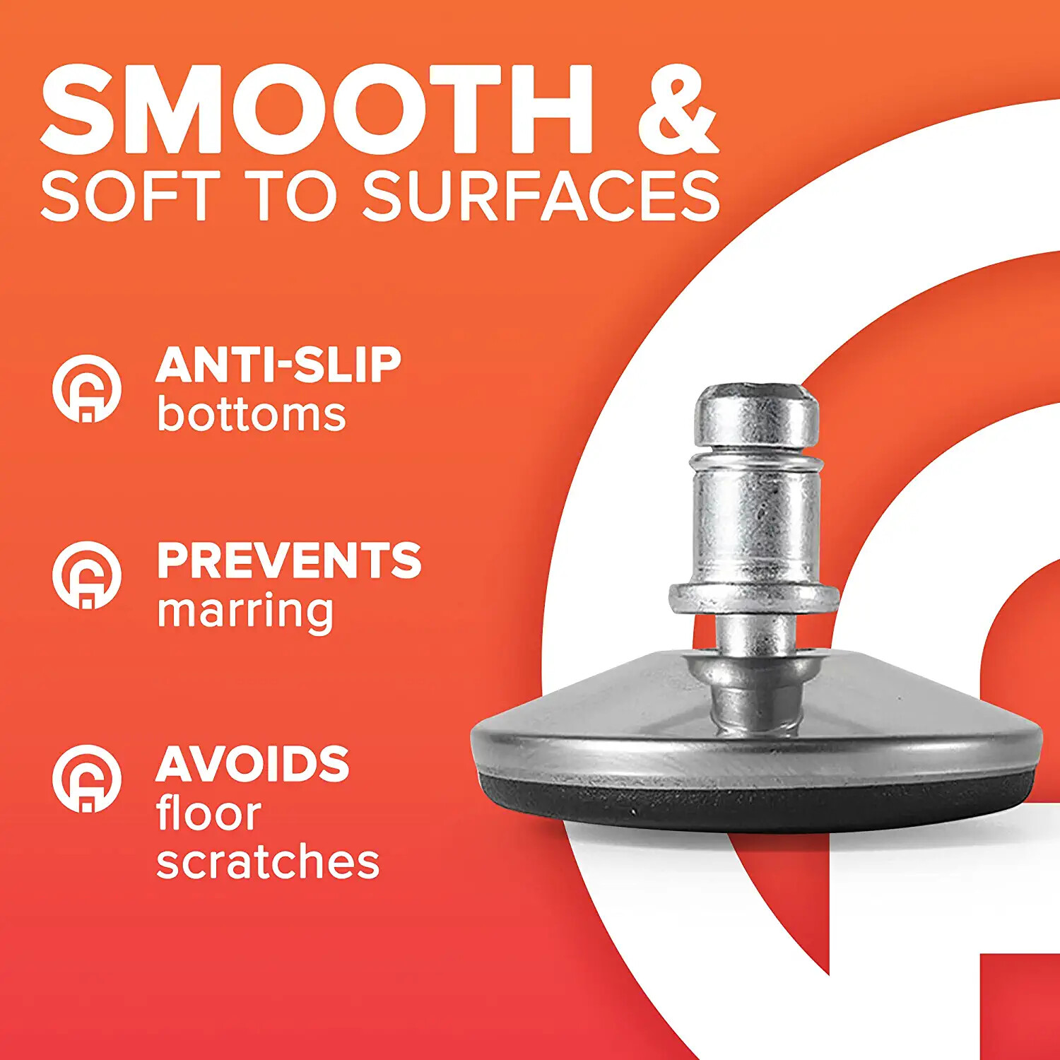 Anti-Slip Dia 7/16" Office Chair Glides Bell Chair Wheels Swivel Caster Wheels