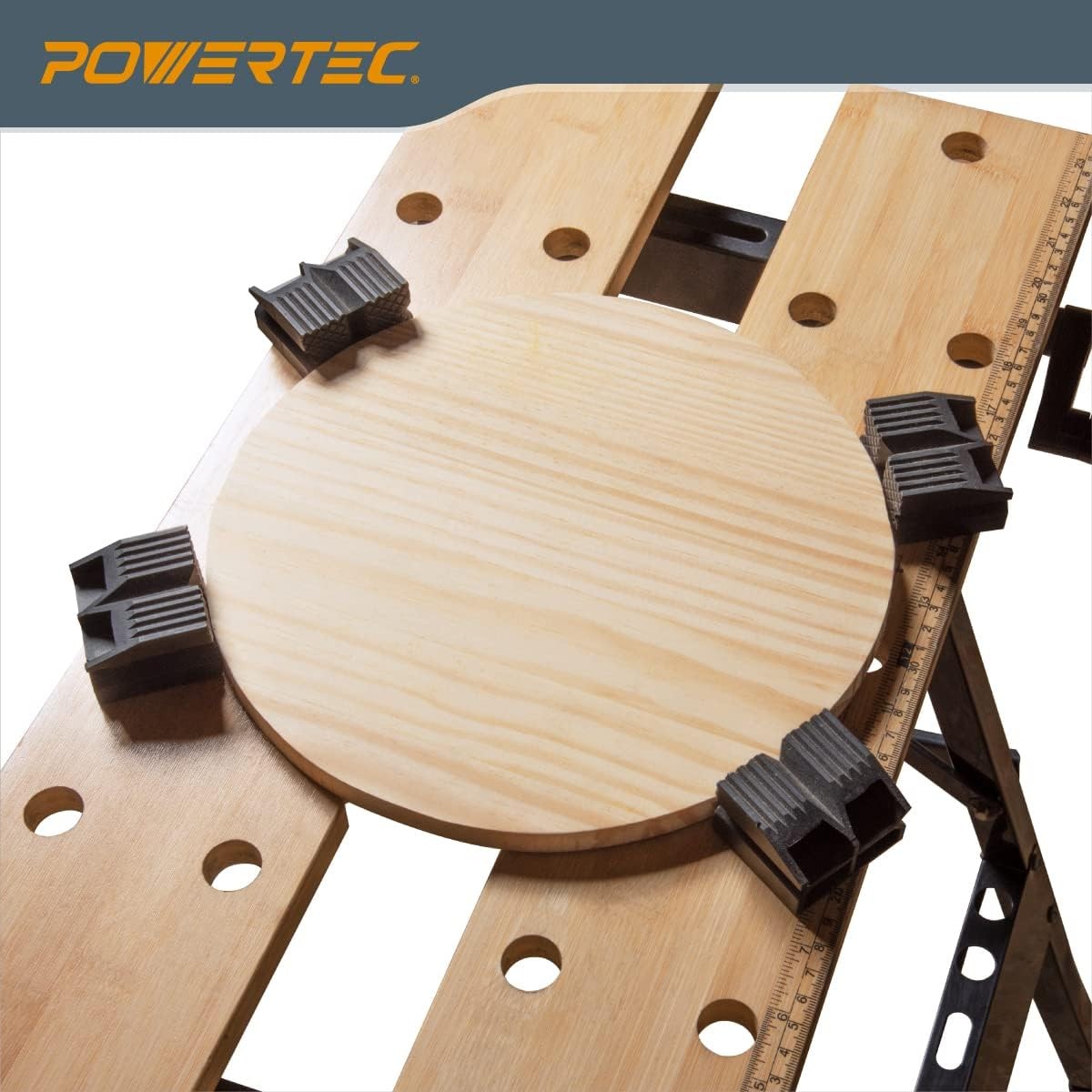 Portable Bamboo Workbench with Adjustable Vise Folding Frame Metric Imperial