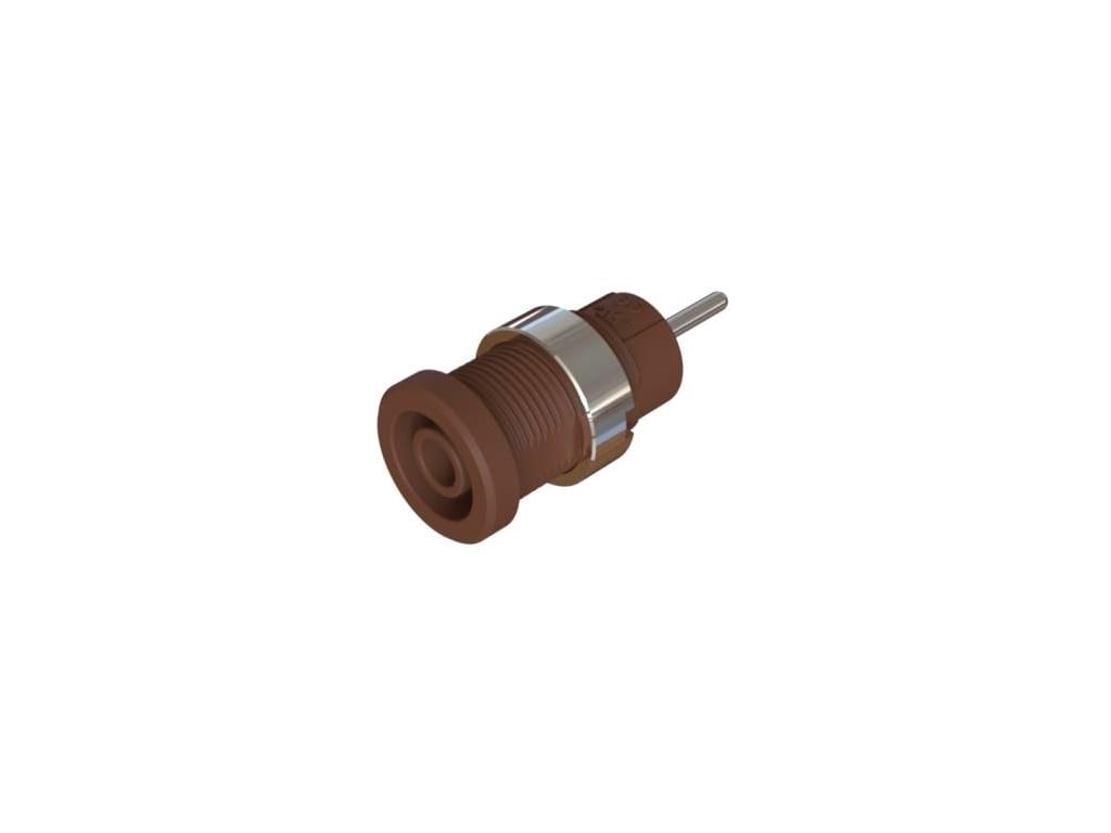 Cal Test CT4397-05-1 - 4mm Sheathed Jack, 1.9x12mm Short Pin, Panel, UL, Brown