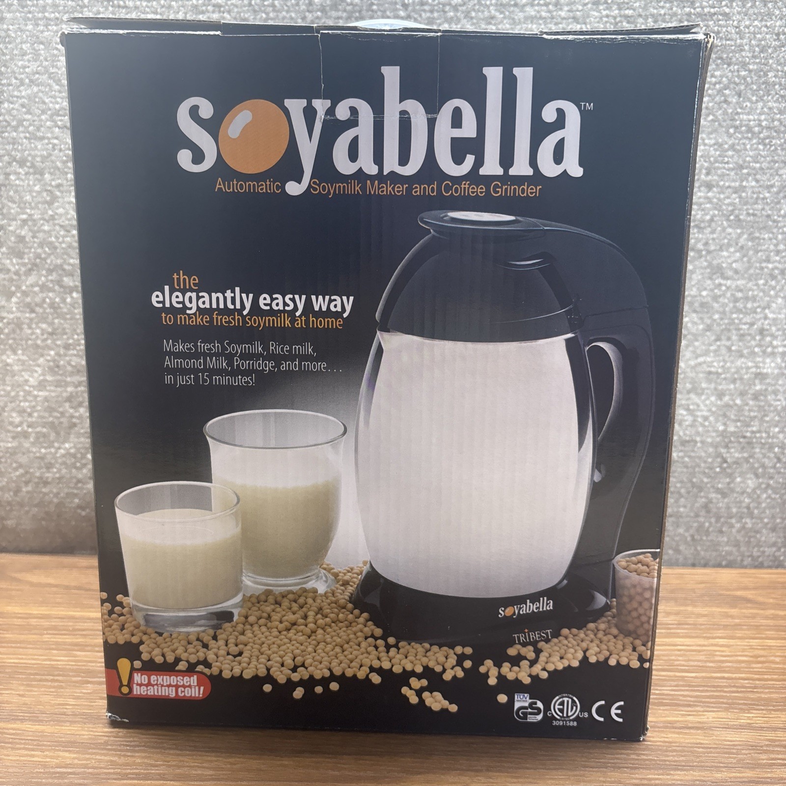 Tribest SB-130 Soyabella Automatic Soy Milk Nut Milk Maker Machine Black