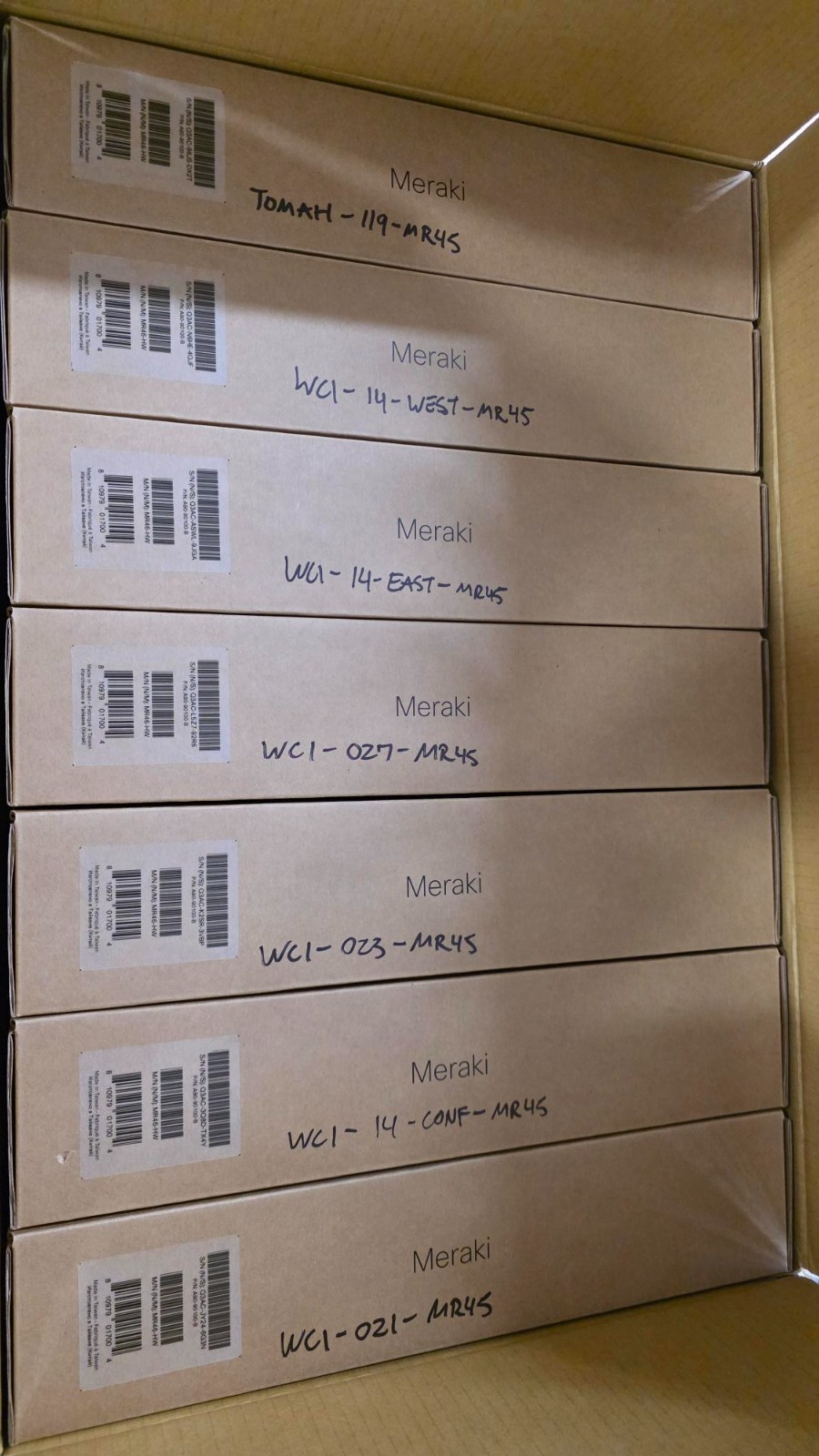 LOT OF 7 Meraki Cisco MR45-HW 802.11ax Wireless Access Point Unclaimed w/Mounts