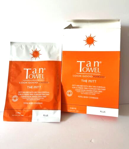 Tan Towel Look Good Naked The mitt Total Body Coverage, Boxed 5 mitts 0.5oz