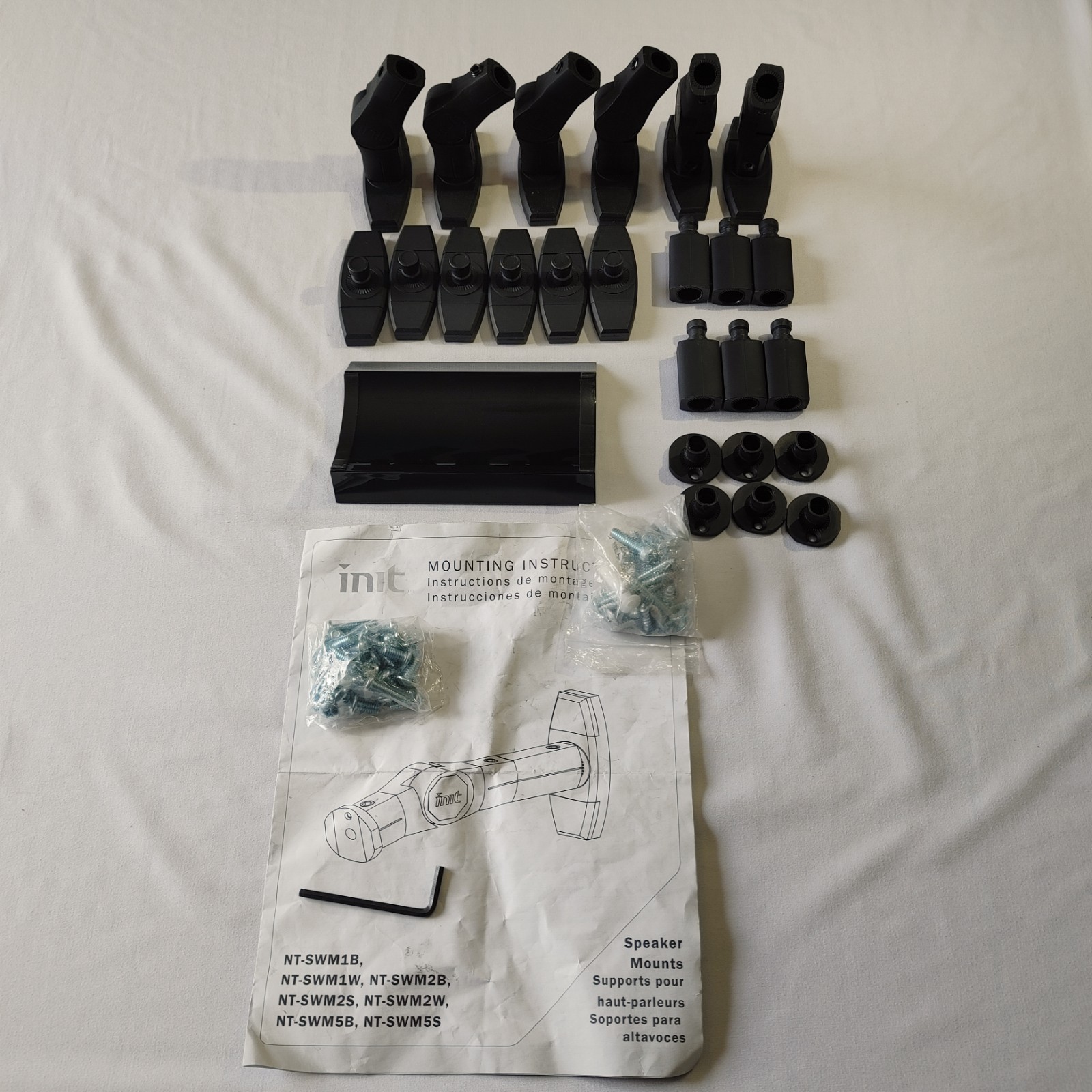 Init NT-SWM28 Home Theater Speaker Mounts Wall or Ceiling Mounting Black Used