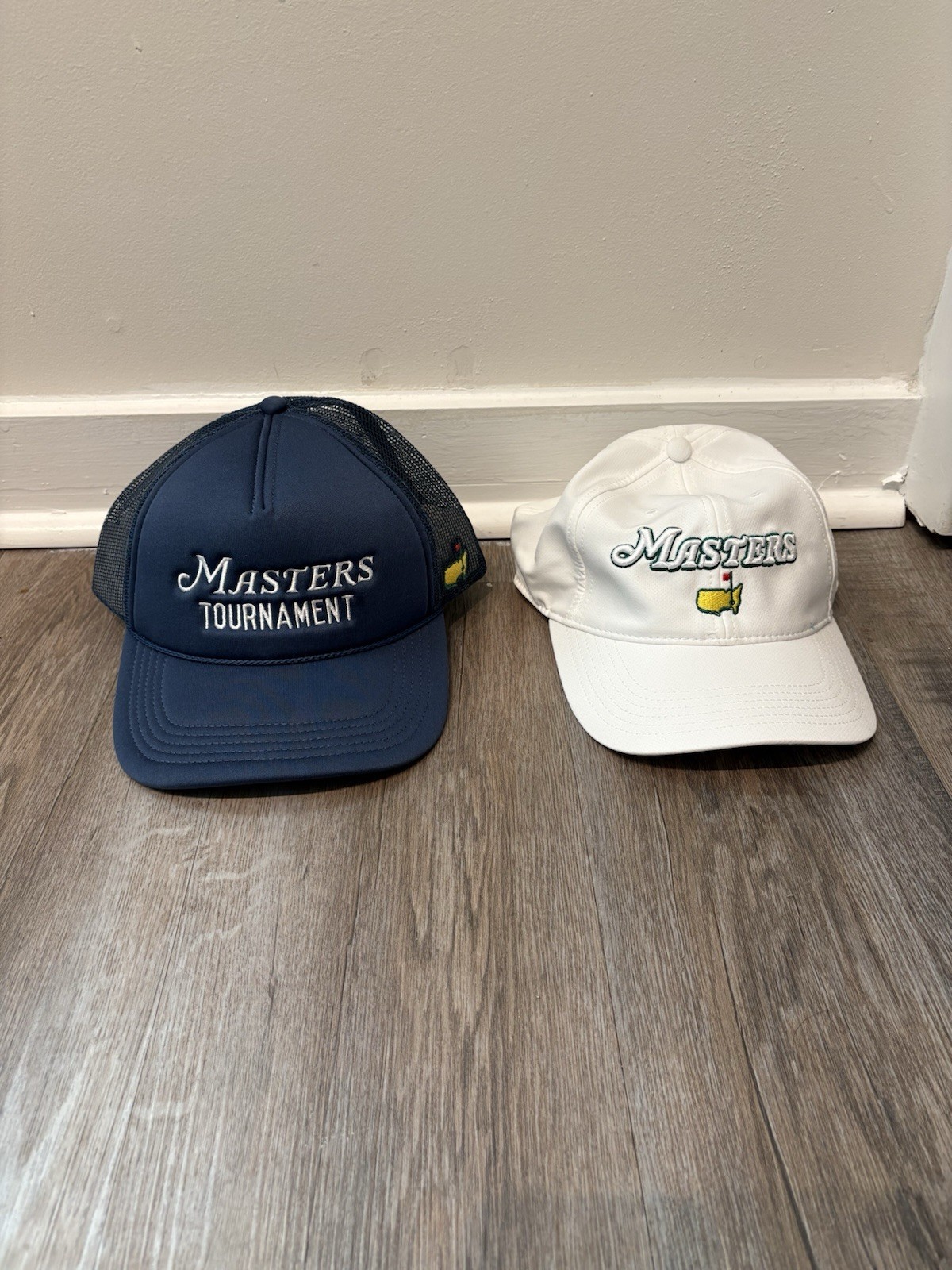 Set Of 2 Matters Tournament Hats. Blue And White With Augusta National Symbol