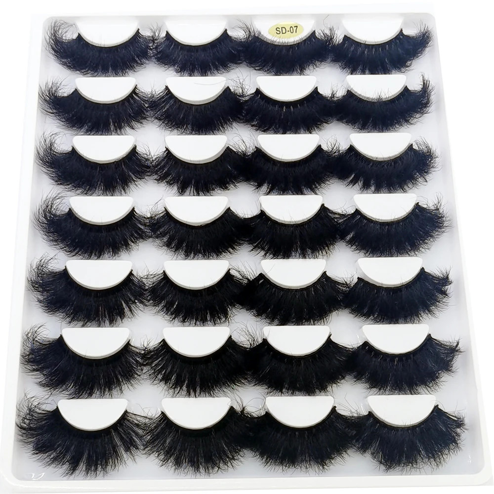 14 Pairs Eyelashes 25mm Faux Mink Eyelashes Long Lasting Fluffy Mink La