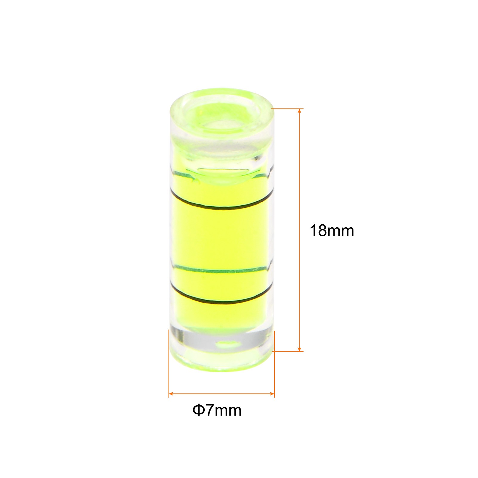 6pcs Small Cylindrical Bubble Level Vials 7x18mm Levels Measuring Tools,