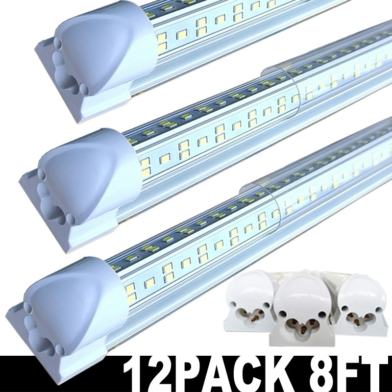 12/48PC 8 Foot LED Shop Lights 144W Fixture 8FT T8 8' LED Tube Light Bulbs 6500K