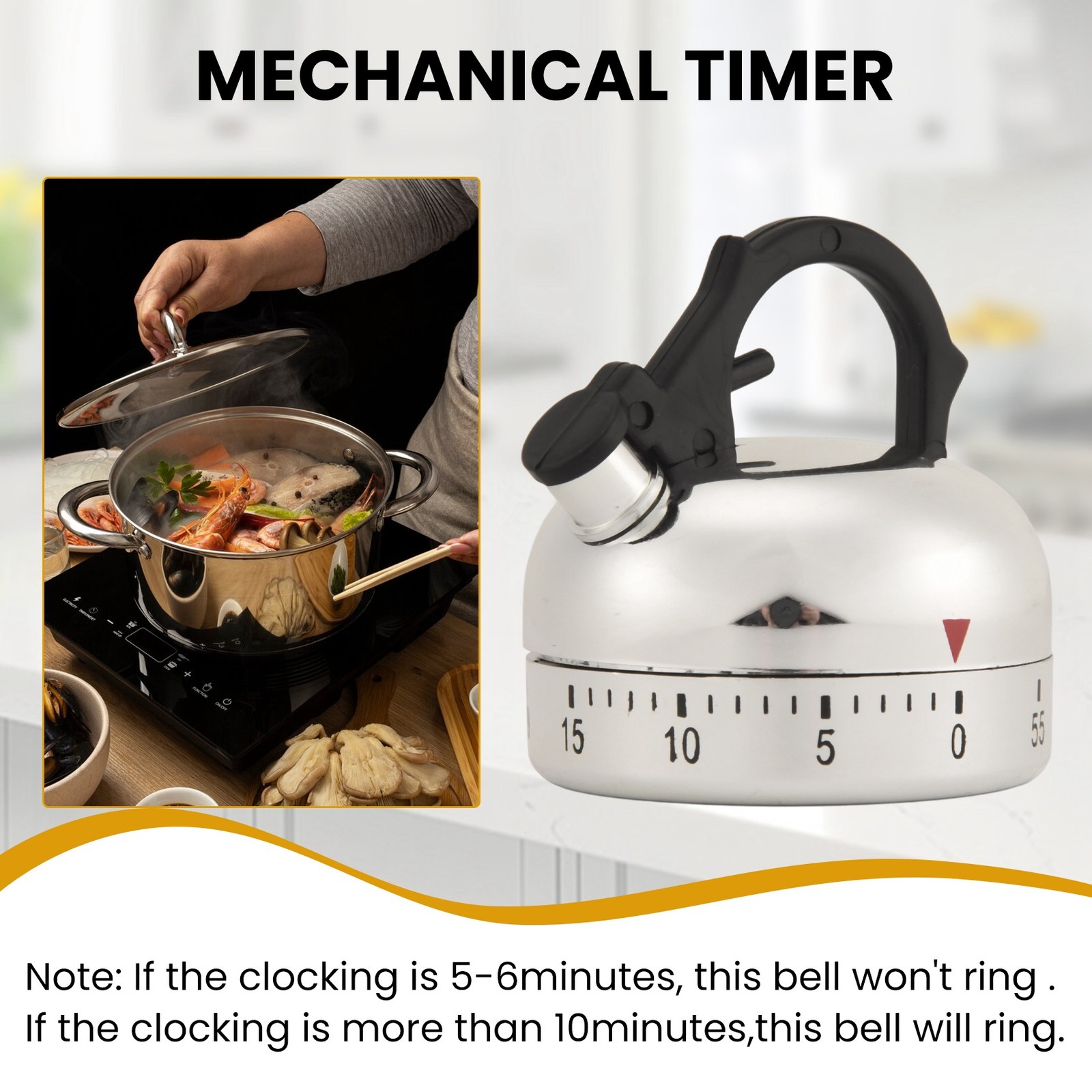60 Minute Counting Teapot Shaped Kitchen Cooking Alarm Clock Timer2835