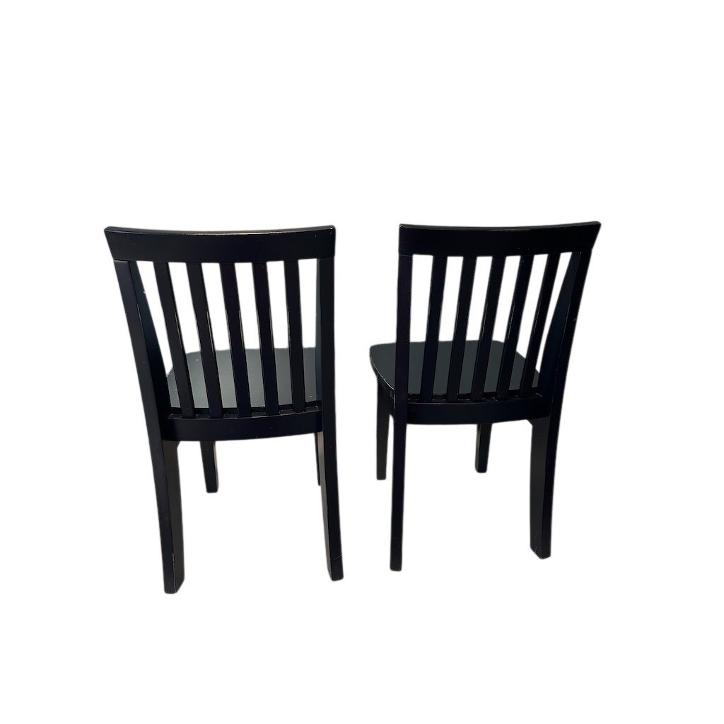 Pottery Barn Carolina Kids Chair Set of 2 Navy Slat-Back Wood Dining. $198 Orig.