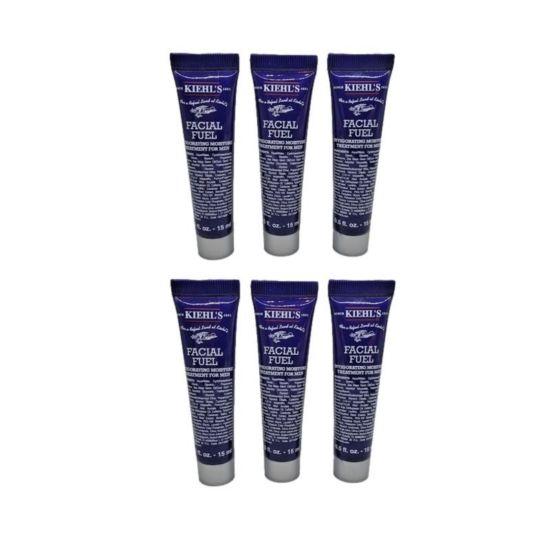 KIEHLS 6 PIECE FACIAL FUEL INVIGORATING MOISTURE TREATMENT MEN 0.5OZ/15ML EACH