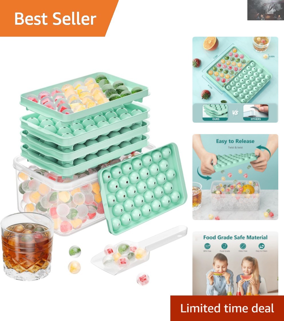 99 Ice Cubes with Stackable Trays - Perfect for Cocktails, Smoothies & More