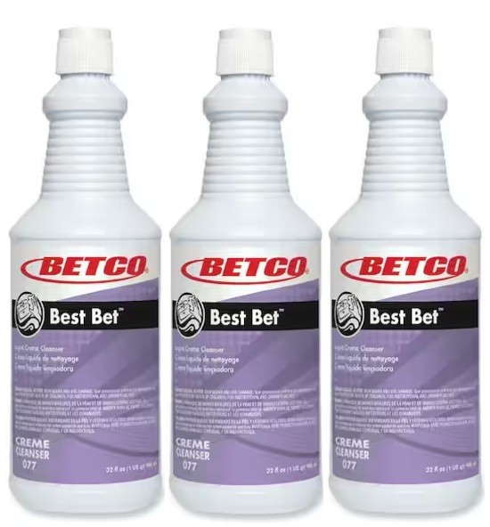 3 - Betco Best Bet Creme Cleanser 077 Jewelers Grade Mint Scent 32 fl oz  946 mL