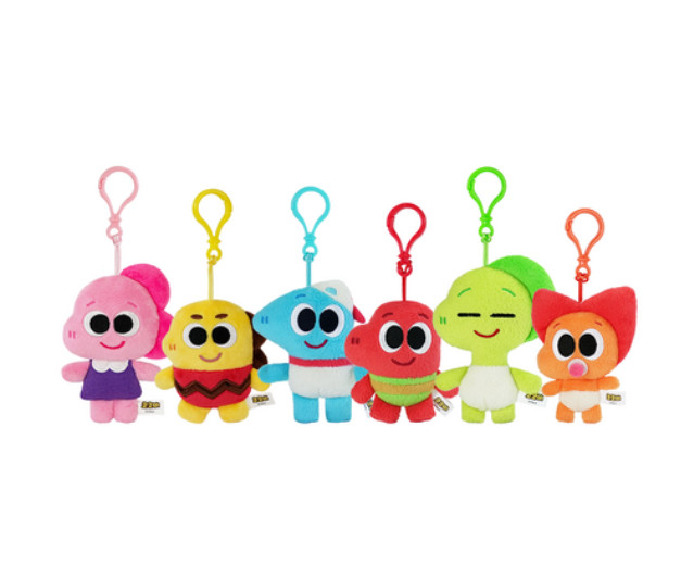 Cocobi Characters Fluffy Keyring 6 Figures Set Bag Charm Doll Keychain Kid Toy