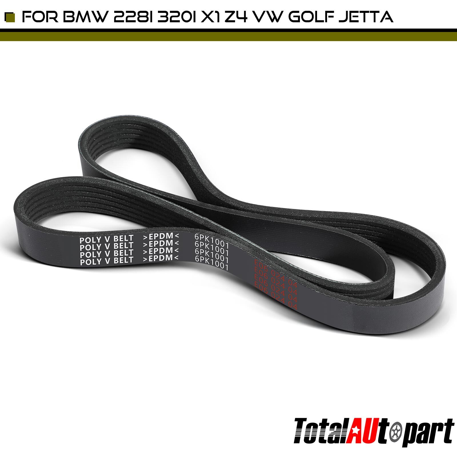 39.48" Serpentine Belt for BMW 228i 428i 428i xDrive 14-16 Volkswagen Golf Audi