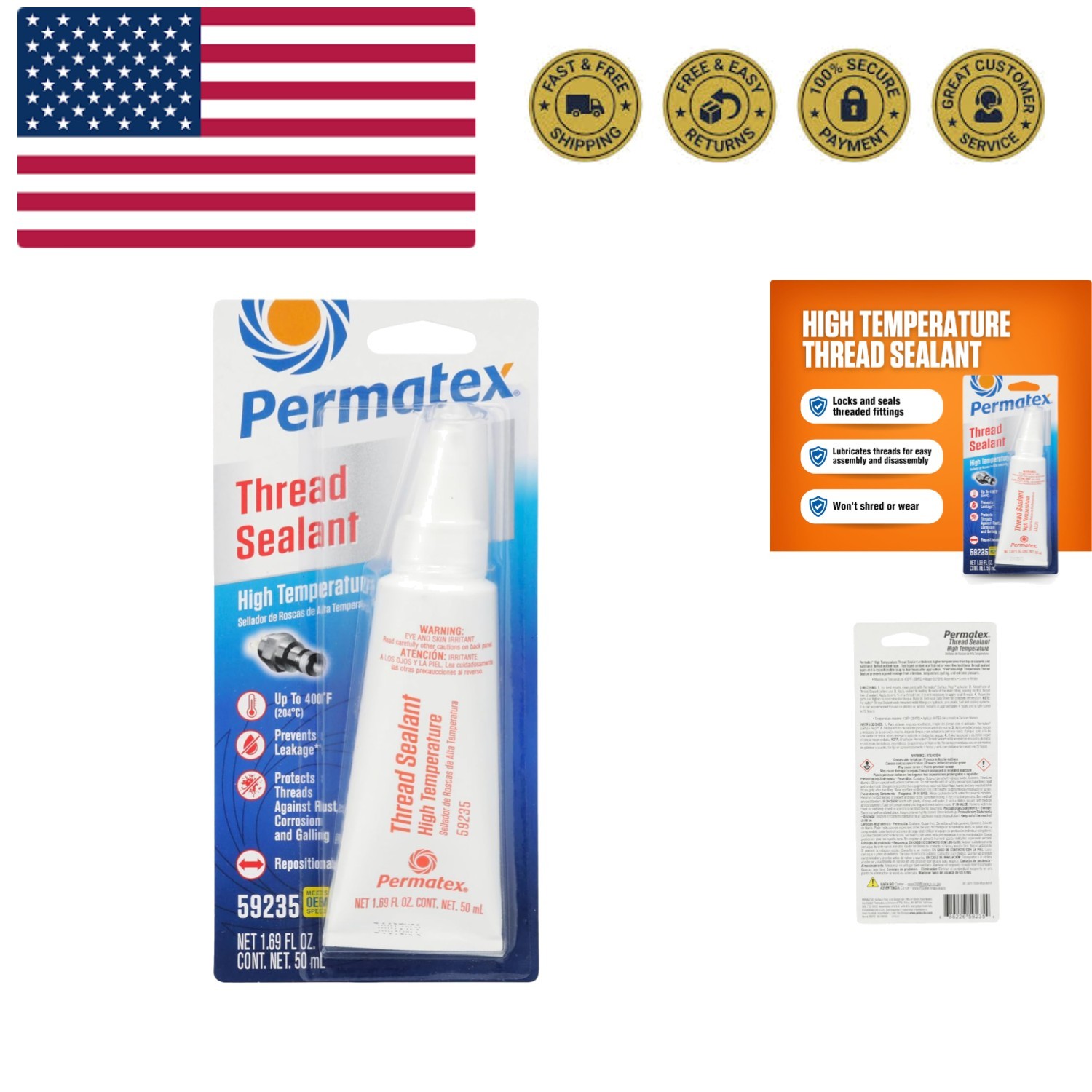 High Temperature Thread Sealant, 50 ml Tube