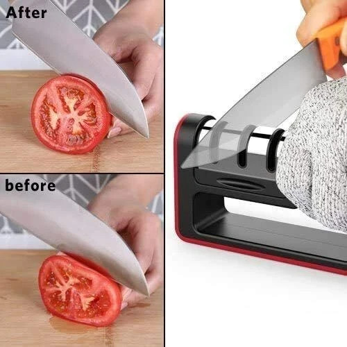3-Stage Knife Blade Sharpener Sharpening Tool Kitchen Sharpening System Saygogo