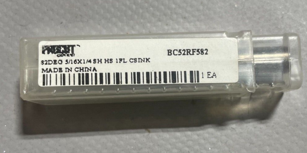 5/16" HSS 1FL 82º Countersink 1/4" shank dia 2" OAL