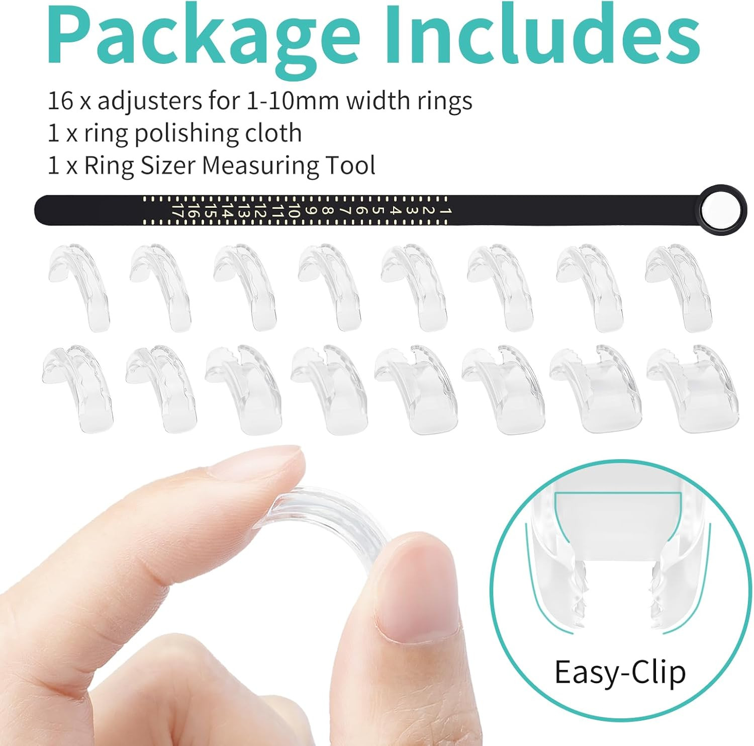 8 Sizes Ring Sizer Adjuster, Invisible Ring Guards for Women & Men, Ring Resizer