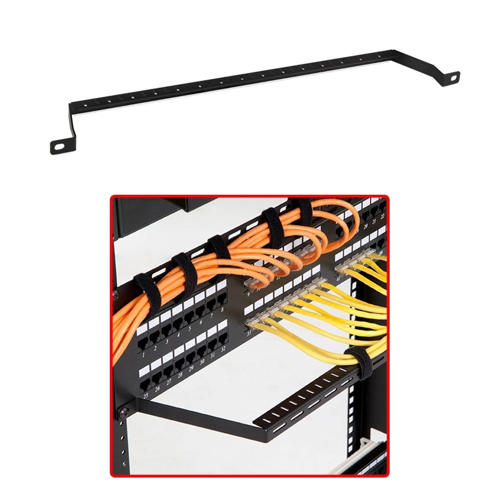 19" Cable Management Bar Panel Space Saver Rear Support Rack Data Cabinet Steel