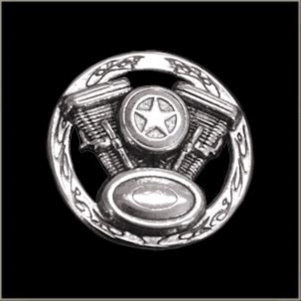 V-Twin Star Motorcycle Engine Motor Jacket Lapel Hat or Vest Pin